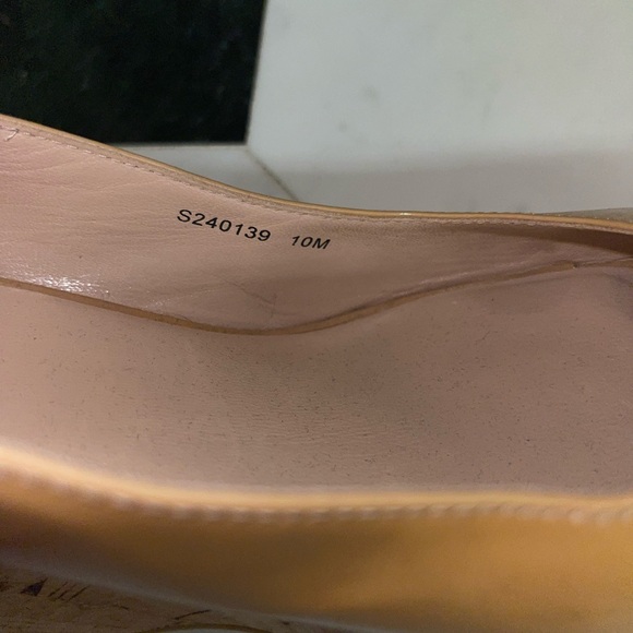 Stuart Weitzman Adobe Jean Patent Leather Peep Toe Wedge Slingback Sandal 10 - Picture 7 of 9